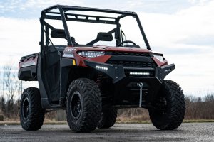 Polaris Ranger Crew XP 1000 EPS Back Country Edition Bumper Wings - Front - Rough Country - Slimline LED Pair - Black - 2019
